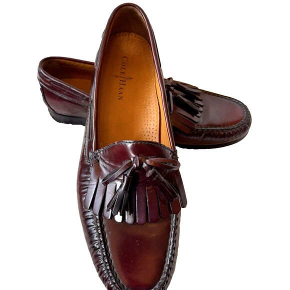 Cole Haan Men’s Dress Shoes 11D Burgundy Pinch Tassel Kiltie Loafer C02692 main image 4